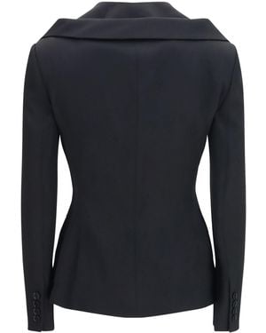 McQueen Jacket Off-Shoulder Merino Wool - Blue