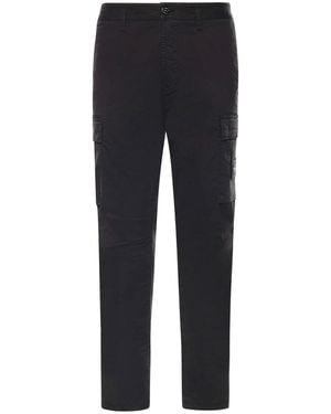 Stone Island Stretch Cotton Twill Cargo Trousers - Black