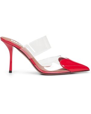 Alaïa Alaã¯A Pvc And Patent Leather Le Cå“Ur Mules - Pink