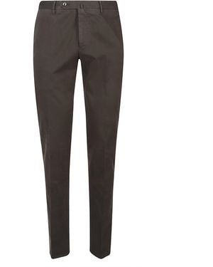PT Torino Slim Flat Front Pant - Gray