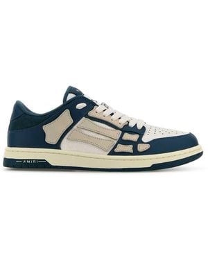 Amiri Two-Tone Leather Skel Trainers - Blue