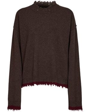 Uma Wang Cashmere Sweater With Contrasting Trims - Brown