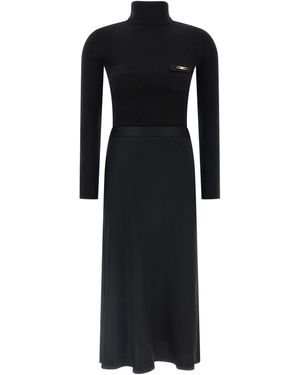 Elisabetta Franchi Turtleneck Dress - Black