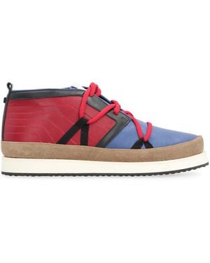 Volta Footwear Leather Mid-Top Sneakers - Red