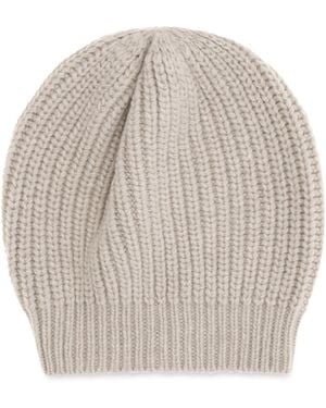 Brunello Cucinelli Cashmere Beanie With Sequins Silk; Kashmir/Capra Hircus Hats E Hairbands - White