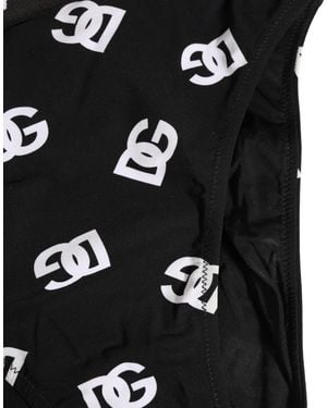 Dolce & Gabbana Logo Waistband Midi Brief Underwear And Elastane Nylon Clothing - Black