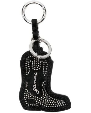Ganni Western Boot Keyring - White