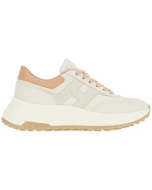 Hogan Leather And Suede H669 Trainers - White
