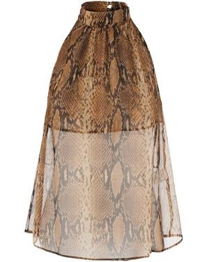 Le Plain Top With Tortoiseshell Print, Tops - Brown