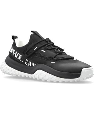 Versace Vjc Logo Print Low-Top Sneakers - Black