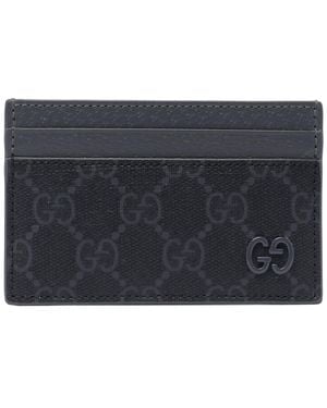Gucci Gg Monogram Cards Holder - Blue