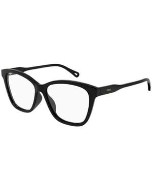 Chloé Chloe Eyeglasses Square Full Rim, Shiny Frame And Clear Demo Lens Ch0084Oa001 - Black