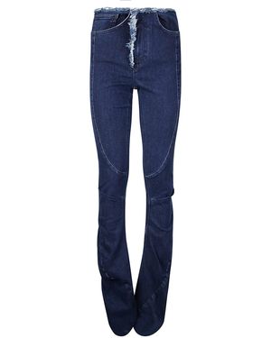 OTTOLINGER Denim Trousers With Fringed Profile - Blue