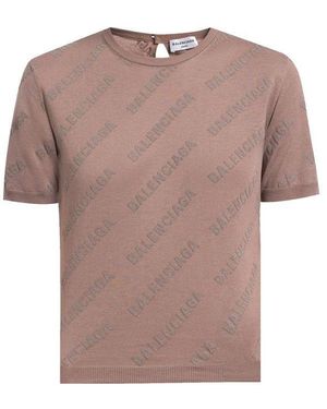 Balenciaga Knitted Top - Brown