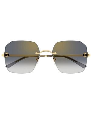Cartier Cartier Eyewear Ct0591S Square Rimless Sunglasses - Brown