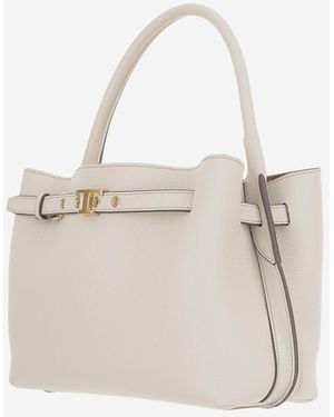 Tod's Top Handle Leather Bag Calfskin Shoulder - White