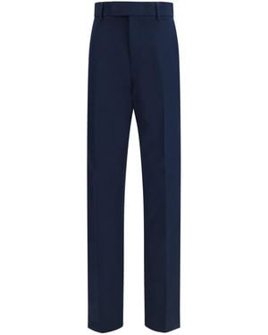 Ferragamo Cotton And Cashmere Chinos Pants Cotton; Kashmir/Capra Hircus - Blue