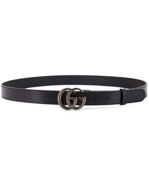 Gucci Gg Marmont Leather Belt - White