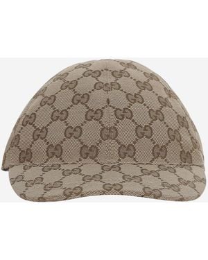 Gucci Baseball Hat Gg Fabric Polyester - Brown