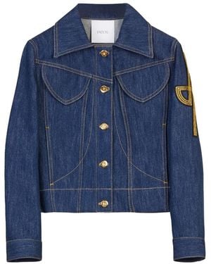 Patou Iconic Denim Shaped Jacket - Blue