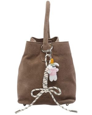 Date Paniere Suede Handbag - Brown