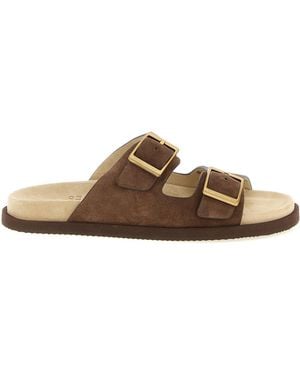 Brunello Cucinelli Calfskin Slides Shoe - Brown