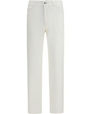 Moorer Milton-15 Jeans Cotton; Elastane - White