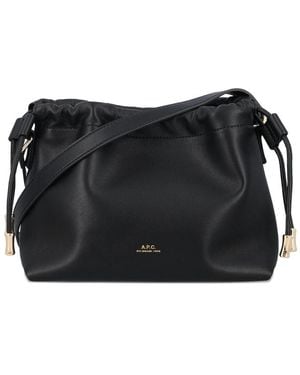 A.P.C. Bag With Drawstring Fastening Polyester: 40. Shoulder - Black