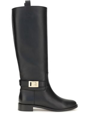 Ferragamo Hug Boots Calf Leather Bos Taurus - Black