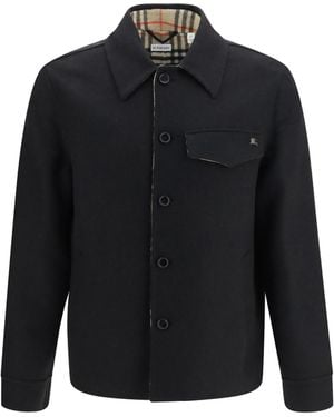 Burberry Herringbone Wool Jacket Merino Ovis Aries - Blue