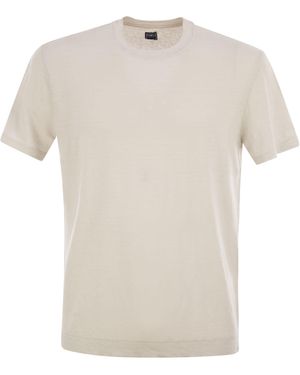 Fedeli Stretch Linen Short-Sleeved T-Shirt - White