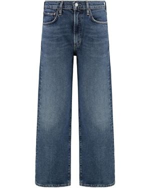Agolde Cropped Jeans Enroll Cotton - Blue