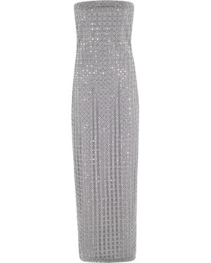 ROTATE BIRGER CHRISTENSEN Beaded Maxi Tube Dress - Grey