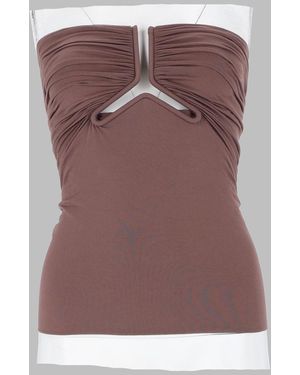 Rick Owens Bustier Top Alannah Nylon Tops - Brown