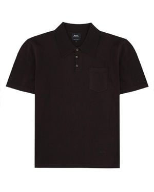 A.P.C. Polo Shirt With Pocket, Cotton - Black