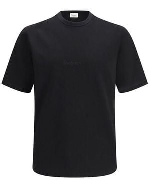Saint Laurent Cotton T-Shirt - Black