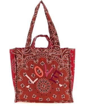 Call it By Your Name Medium Cabas Shopping Bag Cotton Tote - Red