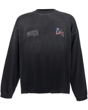 Represent Long-Sleeved Eagle T-Shirt Cotton T-Shirts - Blue