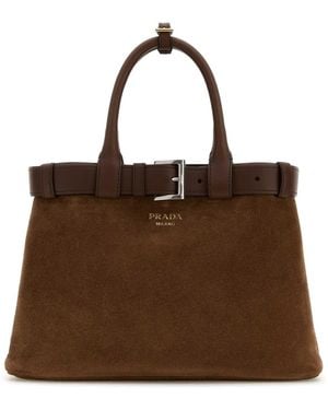 Prada Prada Top Handle Bag - Brown