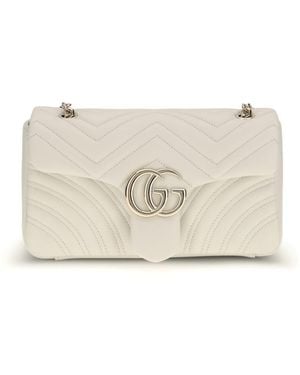 Gucci Gg Marmont Medium Shoulder Bag - White