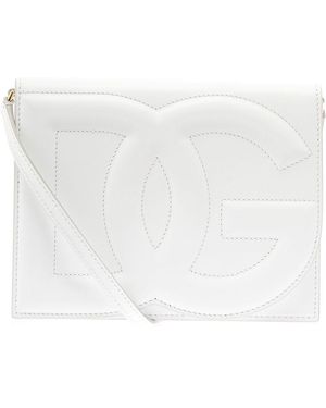 Dolce & Gabbana Calfskin Dg Logo Bag Crossbody Bag - White
