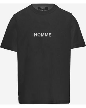 Homme by Michele Rossi T-Shirt Cotton With Logo T-Shirts And Polos - Black