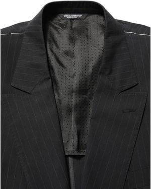 Dolce & Gabbana Pinstripe Single Breasted Jacket Cotton Clothing - Black