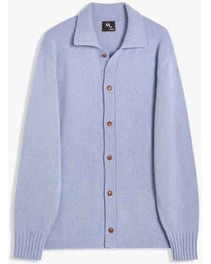 Doppiaa Aamleto Blended Cashmere Knitted Shirt - Blue
