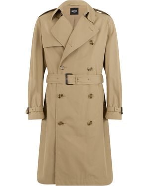 BOSS Trench Coat Cotton - Natural