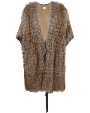 P.A.R.O.S.H. Wool And Faux Fur Vest - Brown