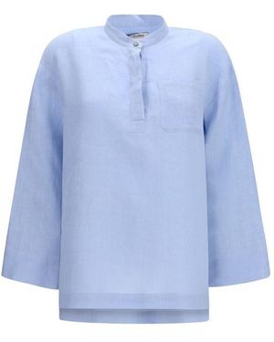 Max Mara Linen Dress Shirt - Blue