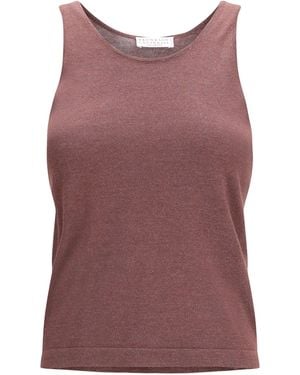 Brunello Cucinelli Sparkling Knit Tank Top - Purple