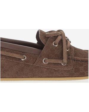 Gucci Loafers Gg Suede - Brown