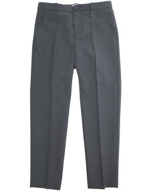 Gucci Pants With Front Plisse And Logo Fabric - Gray